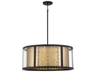 Eurofase Grado 25" 6-Light Gold Drum Pendant EUL39416025