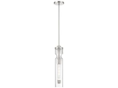 Eurofase Mistero 4" 1-Light Nickel Glass LED Cylinder Mini Pendant EUL46430021