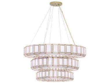 Eurofase Belmont 36-Light Brass Geometric Tiered Chandelier EUL46624017