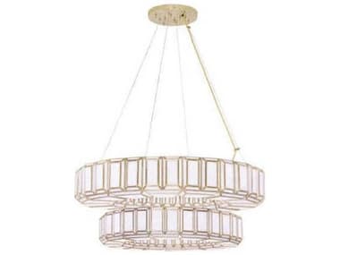 Eurofase Belmont 20-Light Brass Geometric Tiered Chandelier EUL46625014