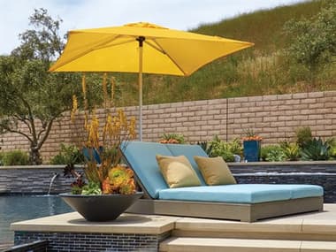Treasure Garden Commercial Aluminum 7' Square Push Up Lift Umbrella EXUCP407SQ