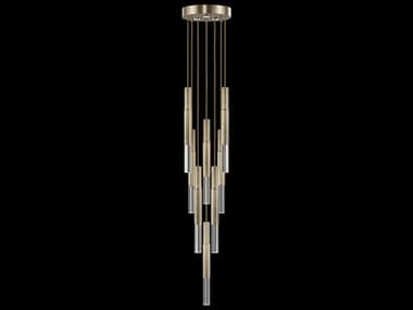 Fine Art Handcrafted Lighting Antonia 8-Light 3-Light Soft Gold Leaf Linear Pendant FA1000175