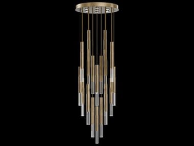 Fine Art Handcrafted Lighting Antonia 18-Light 7-Light Gold Leaf Linear Pendant FA1000183