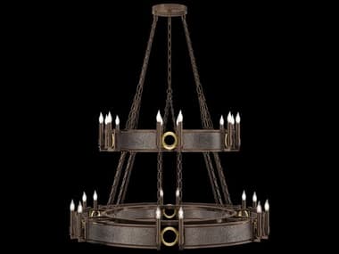 Fine Art Handcrafted Lighting Mirage 24-Light Bronze Traditional Candelabra Tiered Chandelier FA1000362