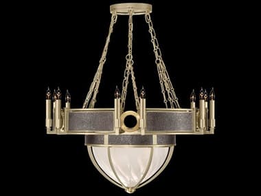 Fine Art Handcrafted Lighting Mirage 15-Light Soft Gold Leaf Traditional Candelabra Chandelier FA1000375