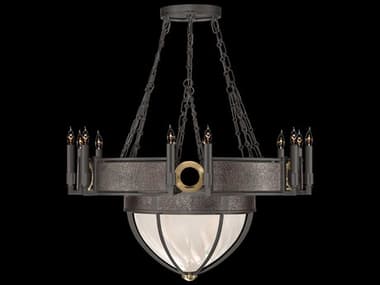 Fine Art Handcrafted Lighting Mirage 15-Light Midnight Steel Traditional Candelabra Chandelier FA1000377