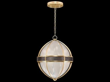 Fine Art Handcrafted Lighting Mirage 3-Light Gold Leaf Traditional Round Pendant FA1000383