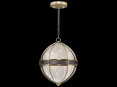 Fine Art Handcrafted Lighting Mirage 3-Light Soft Gold Leaf Traditional Round Pendant FA1000385