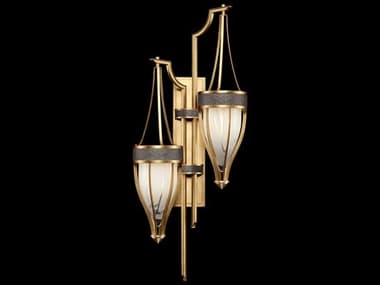 Fine Art Handcrafted Lighting Mirage 2-Light Gold Leaf Traditional Wall Sconce FA1000413