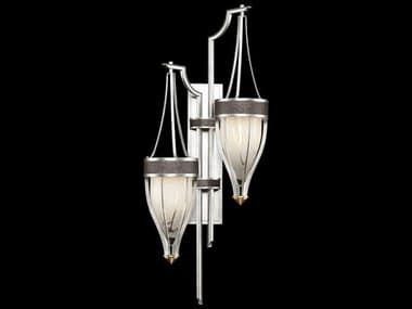 Fine Art Handcrafted Lighting Mirage 2-Light Silver Leaf Traditional Wall Sconce FA1000414