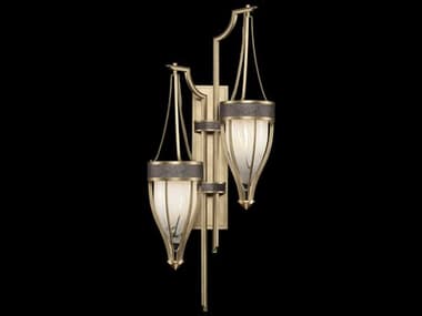 Fine Art Handcrafted Lighting Mirage 2-Light Soft Gold Leaf Silver Traditional Wall Sconce FA1000415