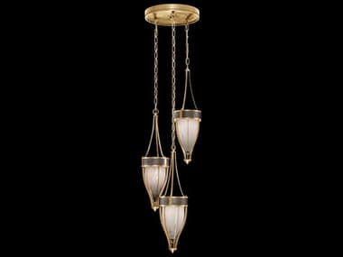 Fine Art Handcrafted Lighting Mirage 3-Light Gold Leaf Traditional Pendant FA1000443