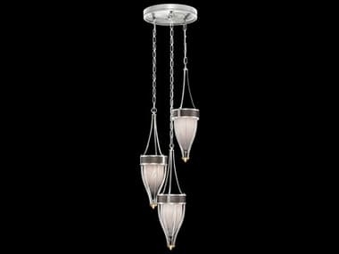 Fine Art Handcrafted Lighting Mirage 3-Light Silver Leaf Traditional Pendant FA1000444