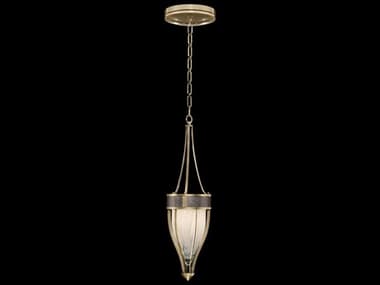 Fine Art Handcrafted Lighting Mirage 1-Light Soft Gold Leaf Traditional Mini Pendant FA1000455