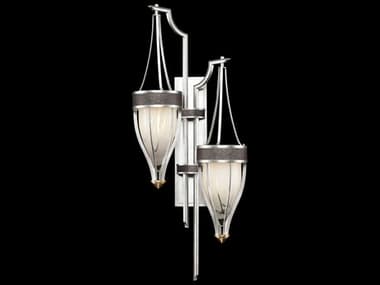 Fine Art Handcrafted Lighting Mirage 2-Light Silver Leaf Traditional Wall Sconce FA1000464