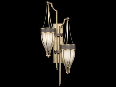 Fine Art Handcrafted Lighting Mirage 2-Light Soft Gold Leaf Traditional Wall Sconce FA1000465