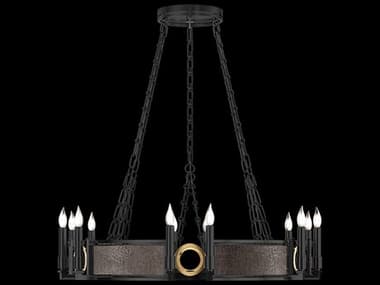 Fine Art Handcrafted Lighting Mirage 12-Light Black Iron Traditional Candelabra Round Chandelier FA1000471