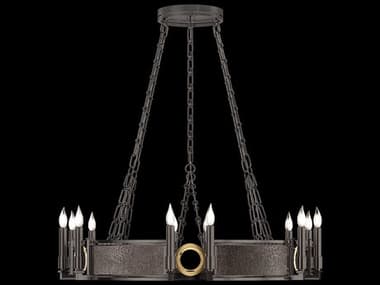 Fine Art Handcrafted Lighting Mirage 12-Light Midnight Steel Traditional Candelabra Round Chandelier FA1000477