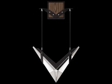 Fine Art Handcrafted Lighting Blade 2-Light Black Dark Walnut Wall Sconce FA1000501