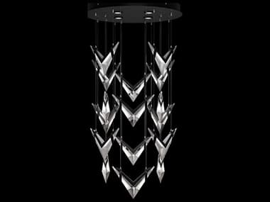 Fine Art Handcrafted Lighting Blade 36-Light Black Dark Walnut Geometric Pendant FA1000531