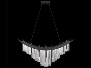 Fine Art Handcrafted Lighting Arpeggio 8-Light Midnight Steel Black Linear Island Pendant FA1000766