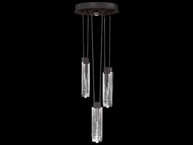 Fine Art Handcrafted Lighting Arpeggio 4-Light Midnight Steel Black Cylinder Pendant FA1000806