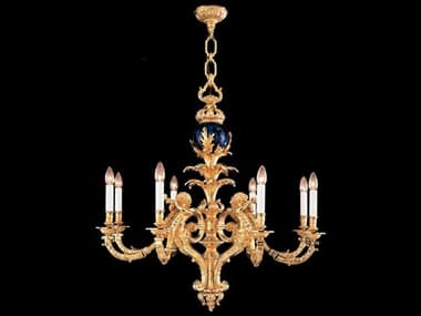 Fine Art Handcrafted Lighting Mariner Luxury 8-Light Antique Gold Plated Traditional Candelabra Chandelier FA189330