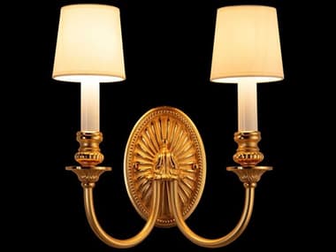 Fine Art Handcrafted Lighting Mariner Luxury 2-Light Antique Gold Plated Traditional Wall Sconce FA203010