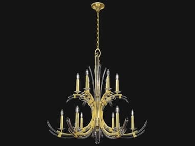 Fine Art Handcrafted Lighting Trevi 42" Wide 12-Light Gold Crystal Candelabra Tiered Chandelier FA7816402ST