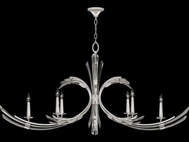 Fine Art Handcrafted Lighting Trevi 68" 6-Light Silver Crystal Linear Island Pendant FA7819401ST