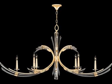 Fine Art Handcrafted Lighting Trevi 68" 6-Light Gold Crystal Linear Island Pendant FA7819402ST