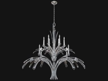 Fine Art Handcrafted Lighting Trevi 56" Wide 12-Light Silver Crystal Candelabra Tiered Chandelier FA7820401ST