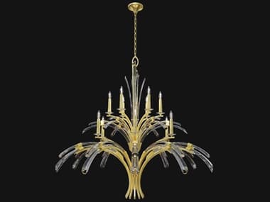 Fine Art Handcrafted Lighting Trevi 56" Wide 12-Light Gold Crystal Candelabra Tiered Chandelier FA7820402ST
