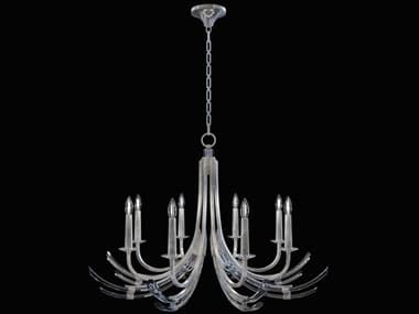 Fine Art Handcrafted Lighting Trevi 39" Wide 8-Light Silver Crystal Candelabra Chandelier FA7821401ST