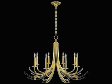 Fine Art Handcrafted Lighting Trevi 39" Wide 8-Light Gold Crystal Candelabra Chandelier FA7821402ST