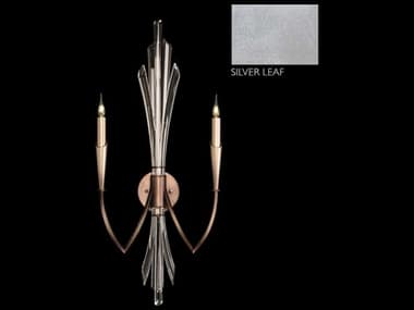 Fine Art Handcrafted Lighting Trevi 33" Tall 2-Light Silver Crystal Wall Sconce FA7823501ST