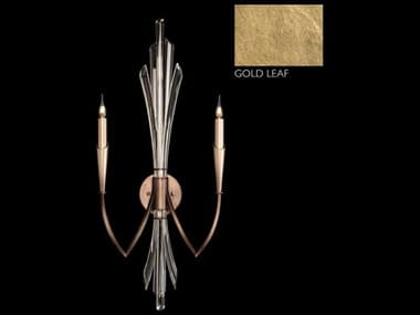 Fine Art Handcrafted Lighting Trevi 33" Tall 2-Light Gold Crystal Wall Sconce FA7823502ST