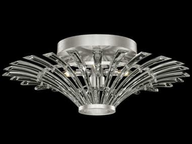 Fine Art Handcrafted Lighting Trevi 27" 4-Light Silver Crystal Flush Mount FA7824401ST