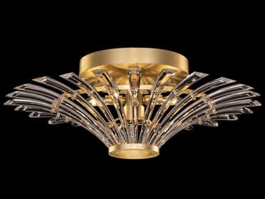 Fine Art Handcrafted Lighting Trevi 27" 4-Light Gold Crystal Flush Mount FA7824402ST
