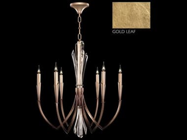 Fine Art Handcrafted Lighting Trevi 26" Wide 6-Light Gold Crystal Candelabra Chandelier FA7825402ST