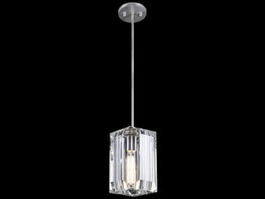 Fine Art Handcrafted Lighting Monceau 5" 1-Light Silver Bronze Glass Cylinder Mini Pendant FA8754401ST
