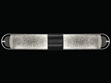 Fine Art Handcrafted Lighting Bond 35" Wide 2-Light Black Silver Glass LED Vanity Light FA91505011ST