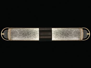 Fine Art Handcrafted Lighting Bond 35" Wide 2-Light Black Gold Glass LED Vanity Light FA91505021ST