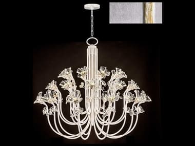 Fine Art Handcrafted Lighting Azu 56" Wide 30-Light Silver Crystal Candelabra Chandelier FA9186401ST