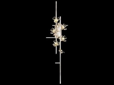 Fine Art Handcrafted Lighting Azu 64" Tall 5-Light Silver Crystal Wall Sconce FA9188501ST
