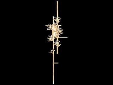 Fine Art Handcrafted Lighting Azu 64" Tall 5-Light Gold Crystal Wall Sconce FA9189502ST