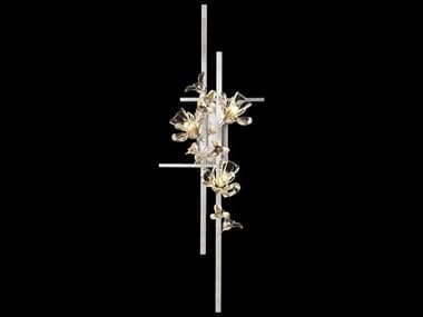 Fine Art Handcrafted Lighting Azu 44" Tall 3-Light Silver Crystal Wall Sconce FA9192501ST