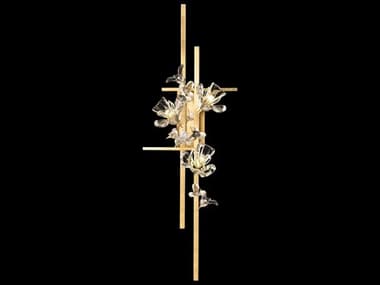 Fine Art Handcrafted Lighting Azu 44" Tall 3-Light Gold Crystal Wall Sconce FA9192502ST