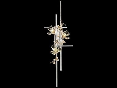 Fine Art Handcrafted Lighting Azu 44" Tall 3-Light Silver Crystal Wall Sconce FA9193501ST