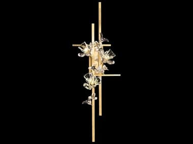 Fine Art Handcrafted Lighting Azu 44" Tall 3-Light Gold Crystal Wall Sconce FA9193502ST
